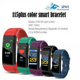 Pulseras ID115 PLUS Color Pulsera inteligente Pantalla Reloj deportivo Fitness Running Tracker Ritmo cardíaco Podómetro