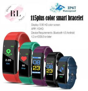 ID115 Plus Couleur Bracelet Smart Bracelet Bracelet Sports Pidomètre Watch Fitness Running Tracker Care Steme Poudomètre Smart Wristban4460490