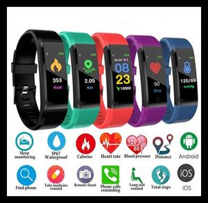 ID115 Plus LCD-scherm Smart Armband Fitness Tracker Stappenteller Horloge Band Hartslag Bloeddruk Monitor Smart Polsband horloge Snelle DHL