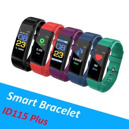 Kleurenscherm ID115 Plus Smart Armband Fitness Tracker Band Hartslag Bloeddrukmeter Slimme polsband