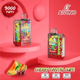 Originele AIVONO 9000 trekjes MRVI BAR Wegwerp Vape Poco Elektronische Sigaret Vape Pen 19ML 650mAh Oplaadbare Luchtstroom Verstelbare 19ML 10 Flaovrs Apparaat