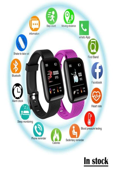 Id116 Plus Smart Watch Bracelets Fitness Tracker Stead Heart Stead Counter Activity Monitor Band Band pour iPhone Android Phone4890212