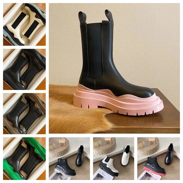 Idea anhela botas bota alta botas largas de lujo para mujer cuero marrón hebillas dobles diseñador clásico invierno plataformas de moda impermeable color negro cabeza redonda l5