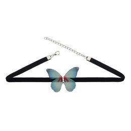 idealway 4 couleurs en cuir de style européen Choker Collier Bohème chaîne en strass avec collier papillon