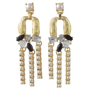 idéalway 4colors mode or metal metal perlé instruction boutelles d'oreilles pour femmes bijoux de fête de mariage dames