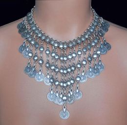 Idealway Colliers de mode ras du cou Vintage pièce d'argent gland déclaration collier boucle d'oreille gitane Boho Chic ethnique indien bijoux 3416832