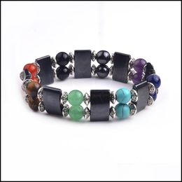 Identificatie Natuurlijke stenen armband Dubbel kristal met FL Pave gewikkelde armbanden drop levering sieraden dhgarden dhzbk