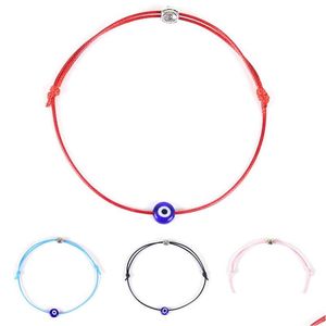 Identificatie Rood String Evil Eye Lucky Cord armbanden Koreaanse DIY Sieraden Dames touwketen Verstelbare armband Geschenkdruppel levering DHDBW