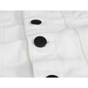Idopy Koreaanse Heren Wit Denim Vest Ripped Verontruste Vest Jeans Mouwloze Jas Voor Mannelijke Plus Size M-5XL LST230831