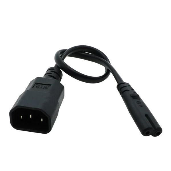 IEC 320 C14 Cape de 3pin Masculino a la Figura 8 C7 2pin Cable de adaptador de alimentación femenino IEC C13 a C8 Cord de intercambiador 0.2/0.3M/0.6M/1M/2M 2.5A