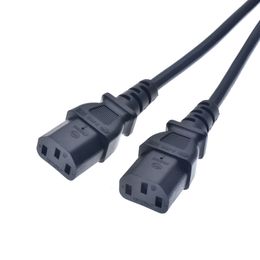 IEC 320 C14 Male Plug à 2xc13 Cordon d'alimentation de type femelle de type femelle, câble d'adaptateur d'alimentation C14 à 2ways C13, 60 cm, 100 cm, 200 cm, 250v / 10a