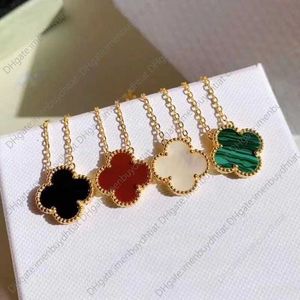 Colliers pendentifs IEC3 Marque Luxury M taille 15 mm Clover Designer Mother of Pearl Red Green Blanc Blanc Black Stone Collier