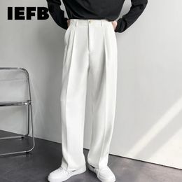 IEFB automne costume droit pantalon ample décontracté hommes haute rue jambe large mode coréenne pantalon masculin 9A4489 240125
