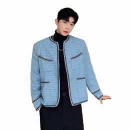 Iefb Heren Tweed Vest Herfst Winter Trend Collarl Jas Fi Koreaanse Stijl Elgance Jas Persalized 2023 Nieuwe 9C2554 O9Lb #