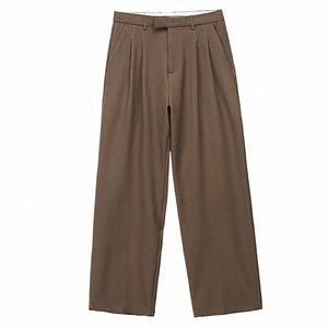 IEFB Vêtements pour hommes Automne Nouveaux pantalons décontractés Hommes Fi All-Match Pantalon droit Lâche Jambe large Vintage Taille haute 9Y1937 79JB #