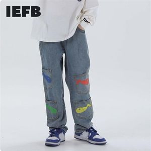 IEFB vêtements pour hommes hip hop noir jean nouvelle mode homme têtard imprimé multi-poches pantalon en denim décontracté haute rue 9Y32262v