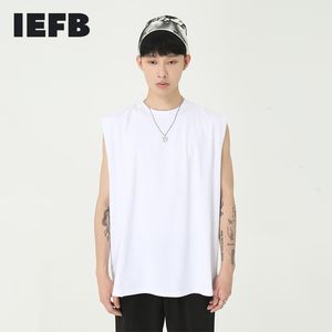 IEFB Men's Wear Ins Summer Korean Fashion Men's Loose Pure White Cantilever Vest Fitness Sports Débardeurs sans manches 9Y5459 210524