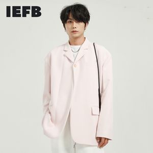 IEFB herenkleding lente herfst roze kleur pak jas heren Koreaanse trend enkele knop casual blazer oversize tops 9Y7148 210524