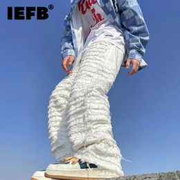 IEFB Niche Design Mens Ripped Jeans Hip Hop Menwear Fashion Pantalon Denim Loose