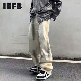 IEFB printemps hommes Denim pantalons mode américaine haute rue Graffiti tendance Jeans décontractés hommes lâche pantalon droit 9Y5568 210524