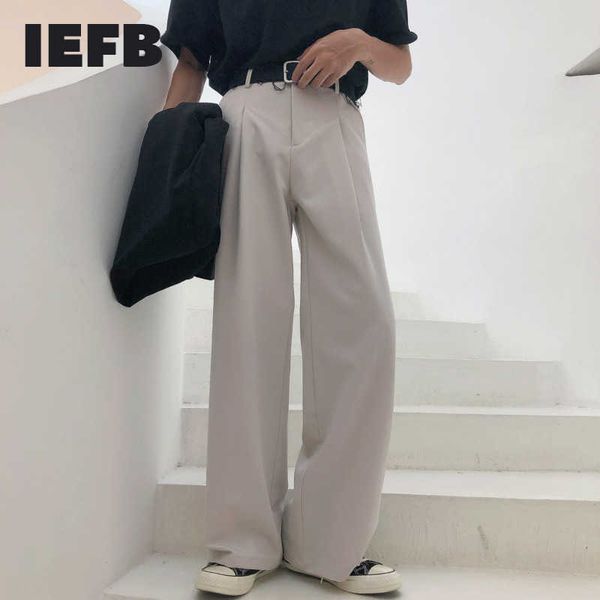 IEFB Printemps Pantalon de vadrouille à jambes larges pour hommes Coréen Streetwear Mode Lâche Droite Pantalon de taille haute Pantalon décontracté 9Y3527 210707