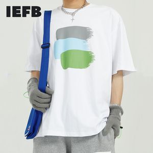IEFB Zomer Basic Korte Mouw T-shirt voor mannen Causal White Black Print Ronde Collar All Match Tee Tops voor Male 9Y7151 210524