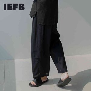 IEFB Summer Linet Light Lightweight Black Causal Lignet Pantalon Men's Trend Straight Longle Longle Pantal