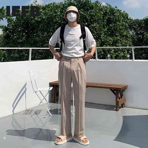 IEFB Wide Leg Business Broek Heren Zomer Losse Koreaanse ins Trend Slim Fit Fashion Khaki Suit Pants Rechte Casual Broek 7217 210524
