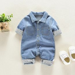 Ienens Nació ropa Baby Cotton Rompers mangas cortas de 0-18 meses Suits suaves de ropa para niños pequeños 240423