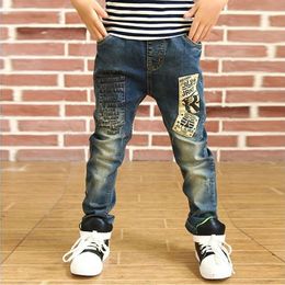 Ienens Boy Girls Pantalons Skinny Jeans Pantalons de taille élastique 4-13 ans