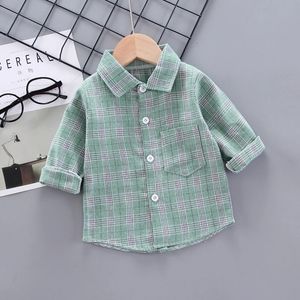 IENENS Jongen Lange Mouwen Shirts Baby Jongens Gestreept Shirt Kinderen Tops Tees Shirts Lente Kind Casual Dunne Blouse 240314