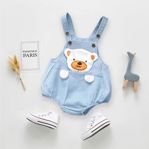 IENENS Enfants Bébé Jumper Garçons Filles Vêtements Pantalons Denim Shorts Jeans Salopette Enfant En Bas Âge Combinaisons Né Vêtements Pantalons 240118