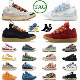 Laving Leather Curb Sneakers White Ivory Triple Black Red Light Blue Gum Dept Pale Pink Multi Dark Gray Tan Taupe Taurus LVR Exct3gz#