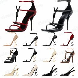 Classics Slingback Halels Femme Chaussures Fashion Robe Shoes Dance Shoe Nouveau Sexy 10cm Lady Wedding Metal Baille High Heel Sandalgn8h #