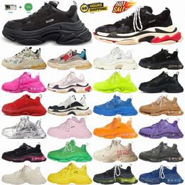 Diseñador zapatillas zapatillas entrenadores para hombres triple s zapatería shitephers plataforma de zapatillas de zapatillas claras blancas blancas rojo gris plateado patente de color rosa plateado azul5kee#