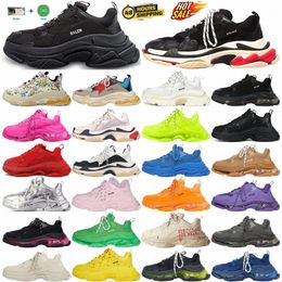 Diseñadores zapatillas zapatillas entrenadores para hombres triple s zapatero shitephers plataforma de zapatillas de zapatillas claras blancas blancas rojo gris plateado rosa patente bluepbvj#