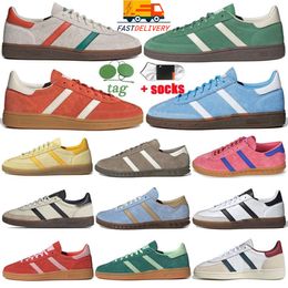 schoenen sneakers handbal spezials marine gom aluminium fel rood helder roze kern zwart platte comfortabele trainers voor heren en womj48g#