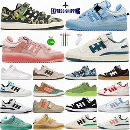 Schoenen Sneakers Forum 84 Low Bad Bunny Last Forum Blue Tint 30 -jarig jubileum Green Camo Chalk White Gum Damesheren Trainers