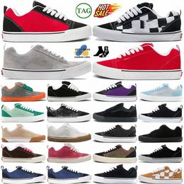 Trainers zapatos zapatos de zapatillas knu skool skateboard para hombre para hombres blancos blancos azul marino mege cheque marrón plataforma plana al aire libre Menokwd#