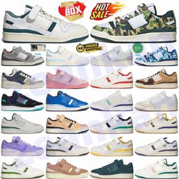 Schoenen ontwerper sneakers 84 trainers x forums damesheren lage groen camo -jubileum 30e witte zilveren tandvlees kiezel knoop