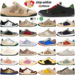 Chaussures Screenner Canvas Ggg Trainers Sneakers Designer en cuir en cuir Black Web Mens Womens blanc rouge vert crème gris beurre mini beige b66eo #