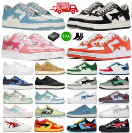 Chaussures de créateur panda sk8 sta baskets basse blanc gris noir brevet pastel bleu jaune vert orange rose brun beige daig combo combo borgogne hommes femmes chaussures décontractées edop #