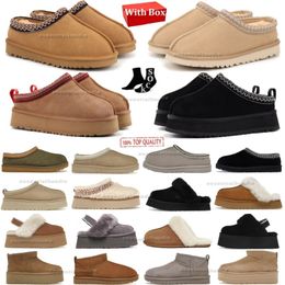 Australia Tasman Slippers Tazz Desquette Classic Ultra Mini Boots Fluff Yeah Funkette Slide Negro Castaño Castaño Nieve Plataforma de invierno