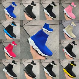 çocuk ayakkabıları Paris hız Yüksek Çorap Versiyonu Siyah Klasik yürümeye başlayan eğitmenler kız erkek gençlik bebekler spor ayakkabı boyutu 25-35