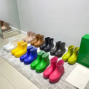 Bota de tobillo de charco de goma negro cobalto unicornio rosa mandarina Kiwi ácido turquesa amarillo botas de lluvia colores caramelo hombres mujeres