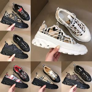 Designer merk afdrukken check cowhide schoenen sneakers gestreepte casual heren dames vintage sneaker platform trainer seizoen suède gestreepte tinten flats trainers schoenheren heren