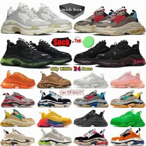 Chaussures designer Men Triple S Trainers Sneakers de plate-forme noir blanc rouge gris beige fluo jaune femme décontractée chaussure vendant sneakerlwov #