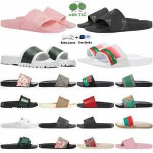 Chaussures de créateurs Slippers Slides Pursuit Pool Slide Matelasse rose rose Tigers blanc Black Black Orange Bloom Rubber pour la femme W1E4T #