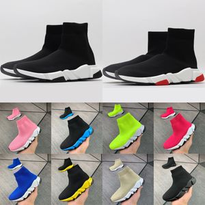 niños velocidad Triple-S París calcetín Casual alto negro blanco entrenadores niñas niños niño grande jóvenes niños pequeños zapatillas tamaño 24-35