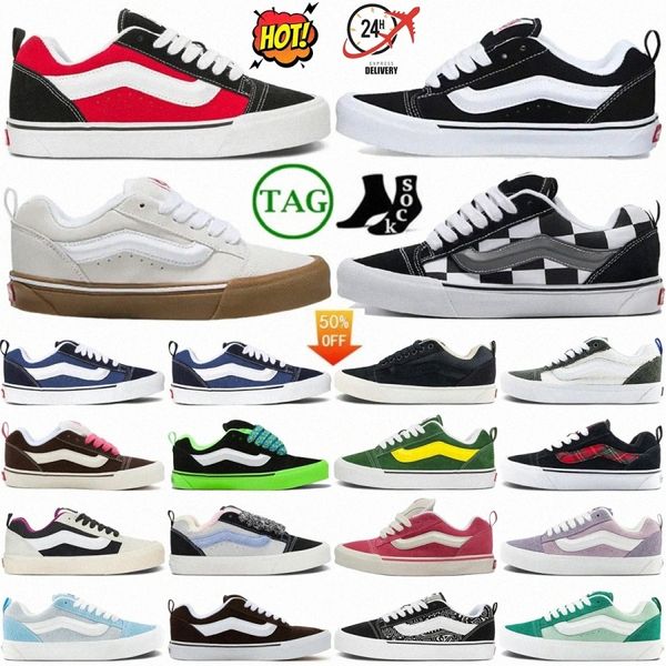 Knu Skool Designer Shoes Platform Platform Sneakers Trainersoff Gum triple vert jaune noir blanc marine méga chèque rouge brun décontracté pour hommes wo7sm6 #